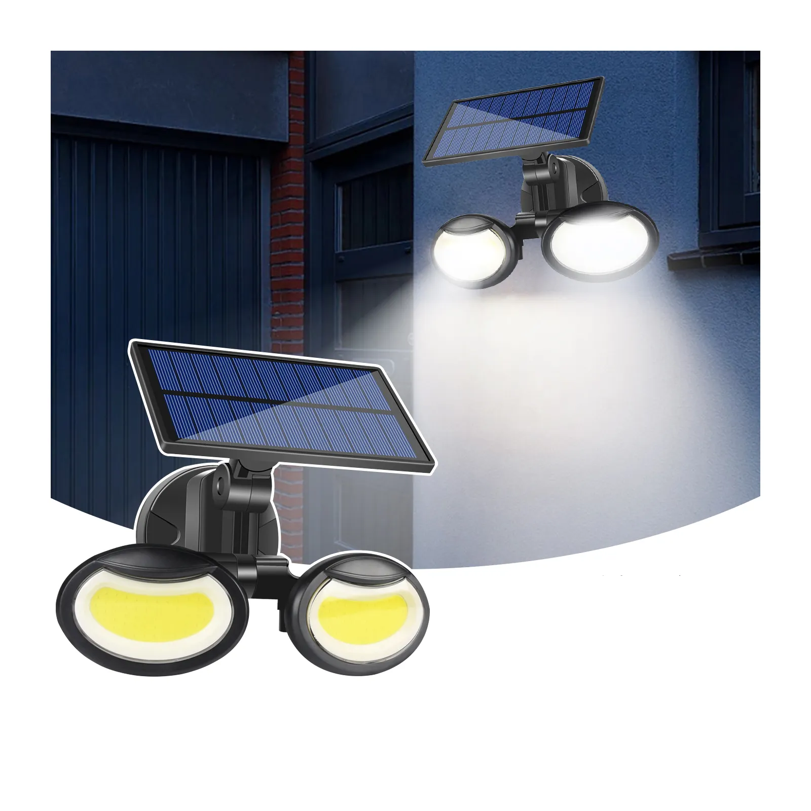 Orlite 108 COB LED luci solari per giardino cortile Garage IP65 impermeabile PIR sensore di movimento Patio luci da parete di sicurezza
