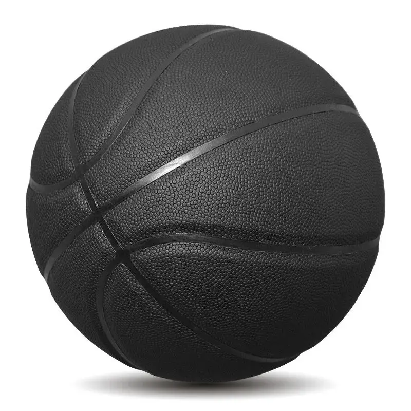 29.5 "公式サイズ7コンポジットブラックレザーカスタムバスケットボールバスケットボール屋内および屋外バスケットボールゲーム用