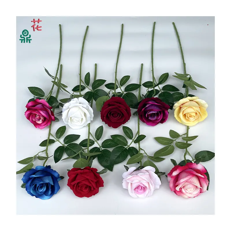 Produttori di fascia alta all'ingrosso singola rosa decorazione della parete del fiore di seta fiore decorazione di bellezza per la casa fiori artificiali