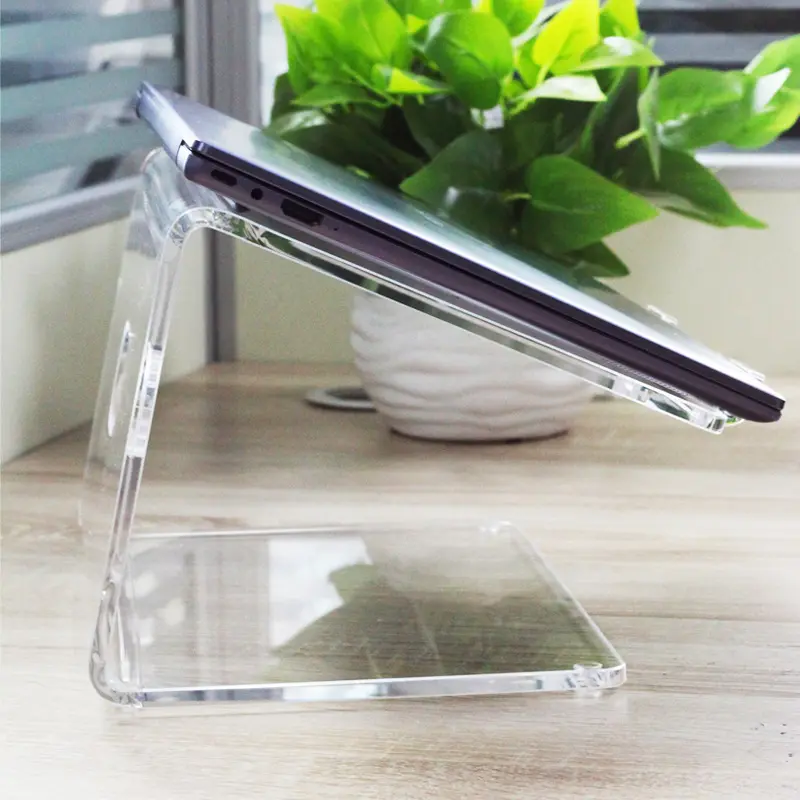 Suporte transparente de tablet, suporte de tablet de acrílico criativo com rack de dobra quente plexiglass suporte elevado para computador