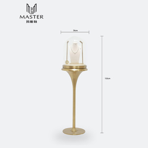 古董玉瓷收藏品展示柜带发光二极管玻璃体金属博物馆展示柜优雅陈列柜
