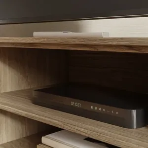 TV Unit for TVs up to 50&quot; TV Table with Rattan Front Door Design and a <strong>Cable</strong> <strong>Tidy</strong> at Back ModernTV Unit for Small Room - Product Image 2