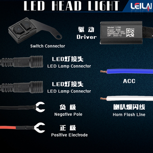 Wireless Switch <strong>LED</strong> Motorcycle Headlight Spotlight 80 Watt Fog Light <strong>LED</strong> Auxiliary Driver Light Bi-Colour With Cooling Fan - Product Image 6