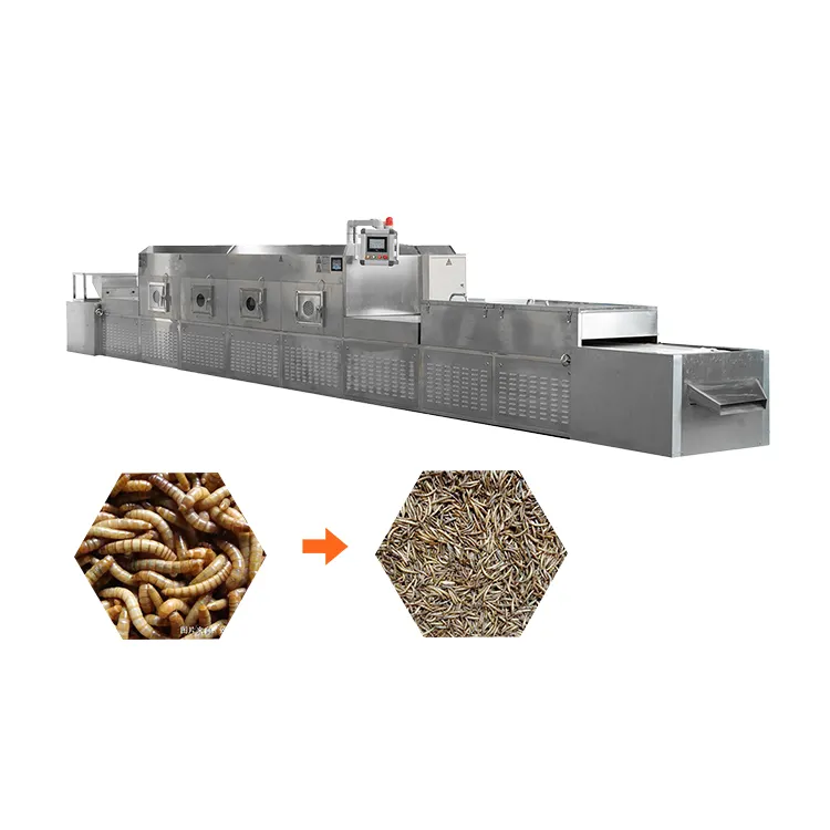 Máquina de secado de granos de nuez de gusano, deshidratador de alimentos, secador de microondas Industrial, equipo de secado PLC
