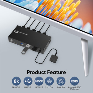 8K HDMI KVM交换机1显示器2台电脑USB 3.0 EDID 8k60hz 2端口KVM交换机 - Product Image 3