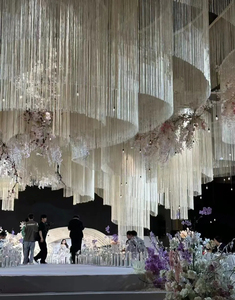 Sang Trọng Tùy Chỉnh Xách Tay Có Thể Gập Lại Tua Rìa Rèm Cửa Nội Thất Thiết Lập Đảng Nhiếp Ảnh Vòm Đám Cưới Backdrop Cho Đám Cưới Các Sự Kiện - Product Image 5