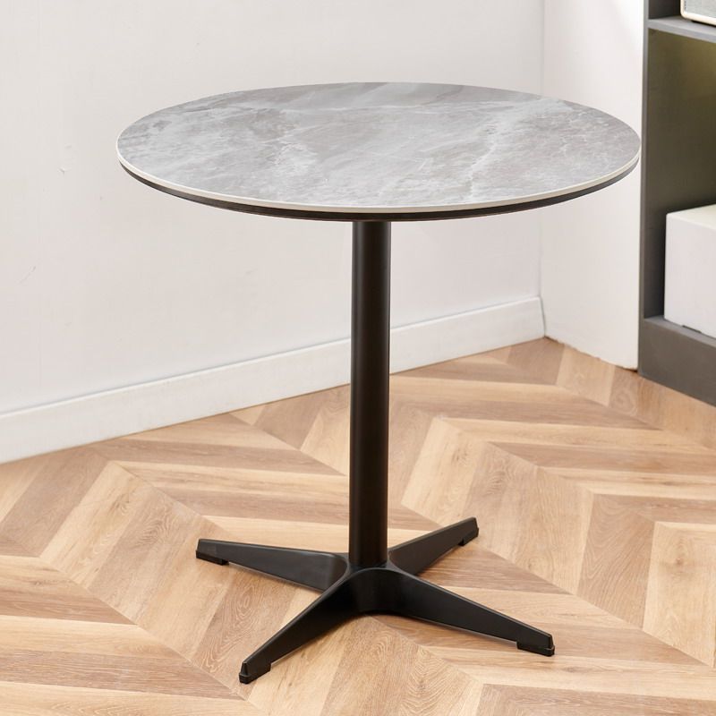 glossy gray surface-black legs-rock slab tabletop