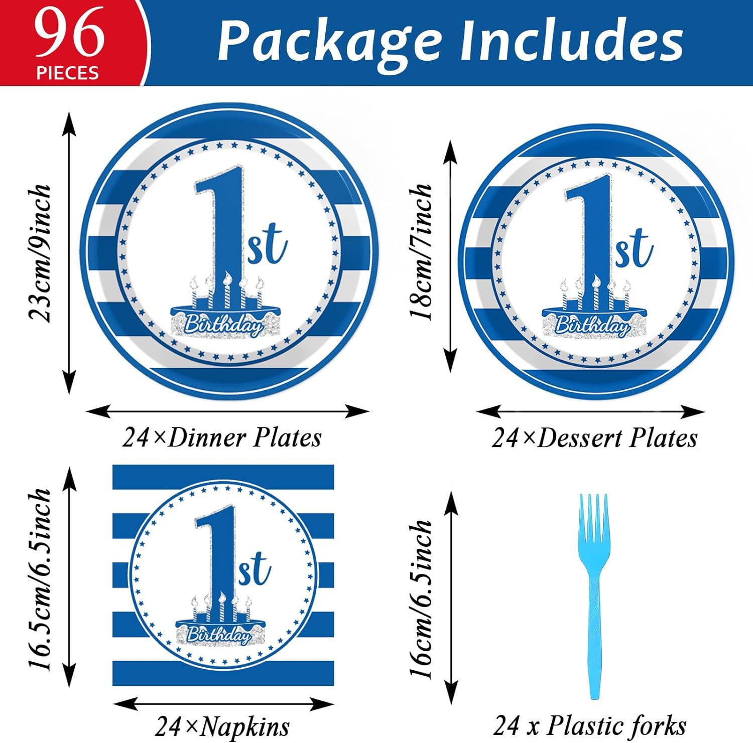 coloré 96 pièces/24 invités