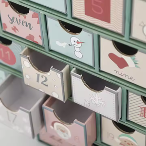 Trung Quốc bán buôn tùy chỉnh rỗng 12 ngày màu hồng giáng sinh <span class=keywords><strong>Advent</strong></span> lịch hộp cho vẻ đẹp mỹ phẩm - Product Image 5