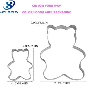 Biểu Tượng Tùy Chỉnh DIY 2-Mảnh Thép Không Gỉ Gấu <span class=keywords><strong>Cookie</strong></span> Máy Cắt Đặt Giáng Sinh Hình Dạng Cho Kỳ Nghỉ Nướng - Product Image 2