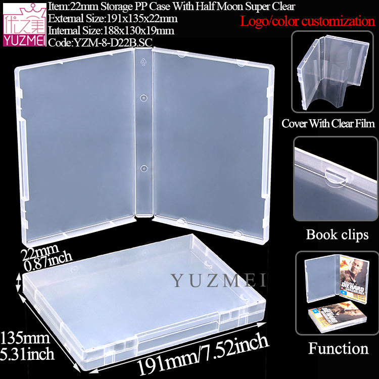 22mm Storage PP Case With Half Moon Super Clear