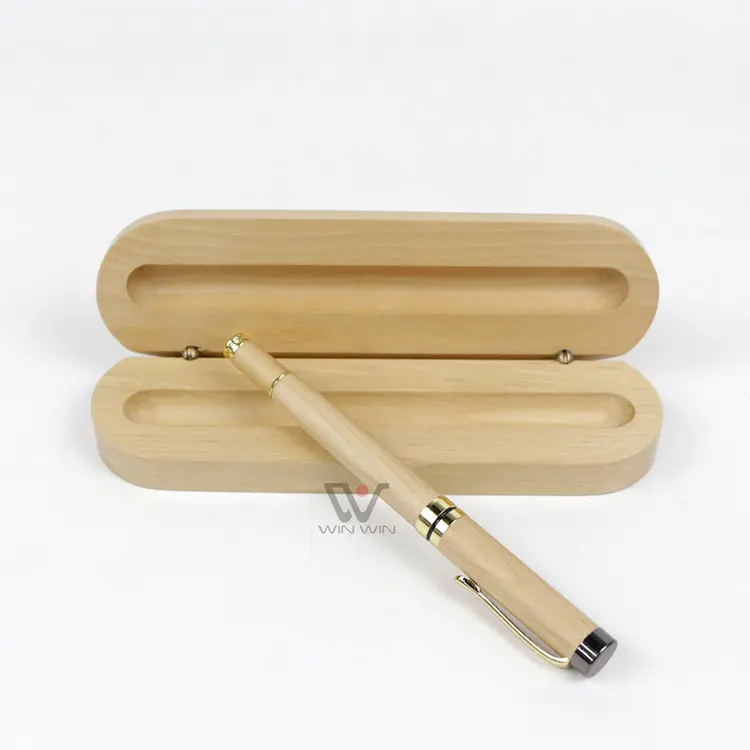 カスタムエコフレンドリー木製万年筆キットセットロゴメープルボールペン木製ペンケース付き