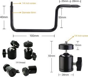 Trail Camera <strong>Mount</strong> Tree Bracket 1/4 Inch Screw Solar Panel Holder Hunting Camera Bracket Wildlife Camera Holder <strong>Mount</strong> Universal - Product Image 3