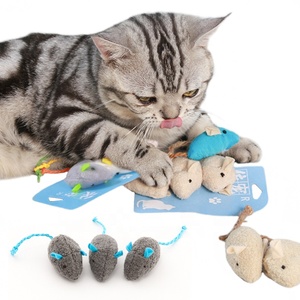 Juguetes interactivos para gatos pequeños, ratón de peluche de imitación, para interior - Product Image 1