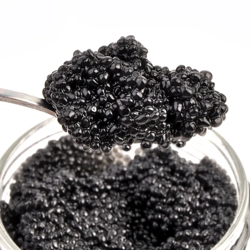 Alto-final preto caviar sturgeão caviar russo roe em lata para venda