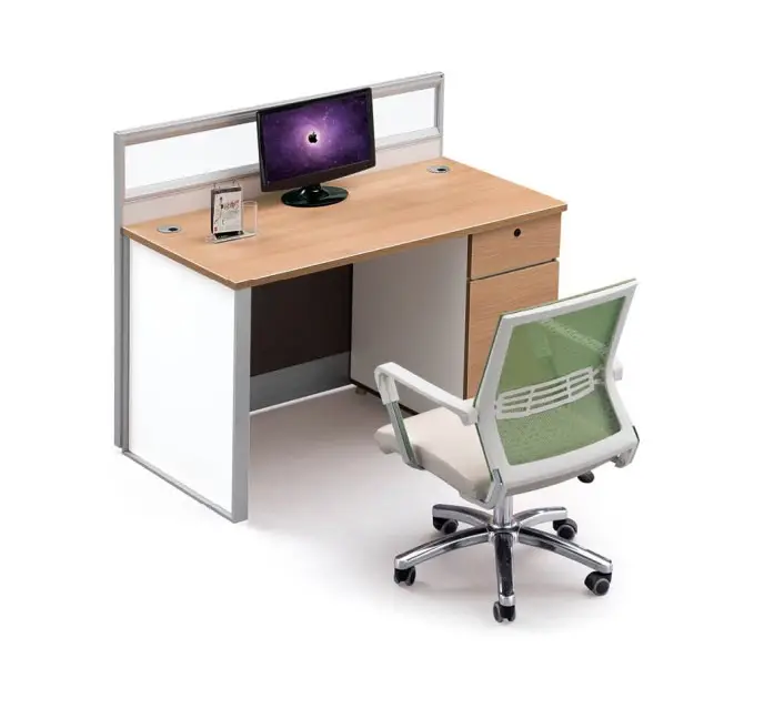 Mesa de trabajo de diseño moderno para 1 o 4 personas, mueble de oficina con almacenamiento