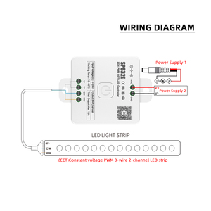 SP632E 2-канальный PWM CCT светодиодный контроллер света DC 5-24V 12A двойной цвет умный синий зуб музыкальный диммер 2,4G RF сенсорный пульт дистанционного управления/панель - Product Image 4