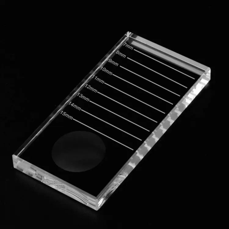 New 2 in 1 Acrylic False Eyelashes palette Stand Pad Pallet Lashes Holder with Tick Mark Fake Lashes Extension Tool