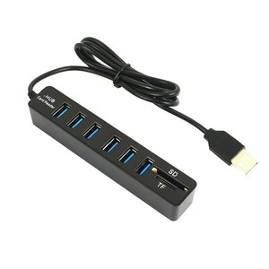 Evrensel Mini USB Hub 3.0 yüksek hızlı USB Splitter 3 Port Hub TF S D kart okuyucu 6 Port 2.0 Hab adaptörü PC aksesuarları için - Product Image 1