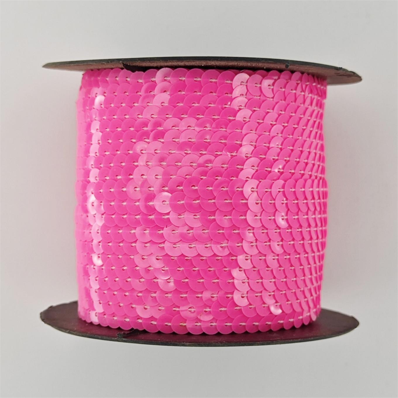Fil plat connecté rose fluorescent 6 mm, 7003-90 m/rouleau