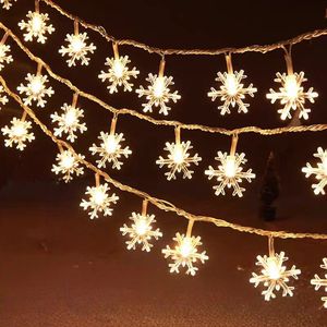 Christmas Outdoor Waterproof <strong>Snowflake</strong> Decorative Light <strong>String</strong> for Balcony Window Atmosphere and Scene Layout - Product Image 4