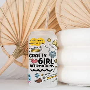 Şükran güz kalın ve sulu 16OZ UV DTF kupası Wrap transferler etiketler özel etiketler DIY su geçirmez Logo Libbey cam Can