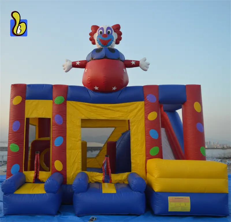 PVC aufblasbarer Clown Combo Bouncer mit Slide Sale nach USA
