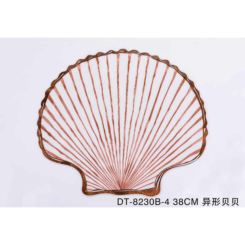 Sea Shell Shape Irregular Cute Gold Dinning PVC Plastic Placemats