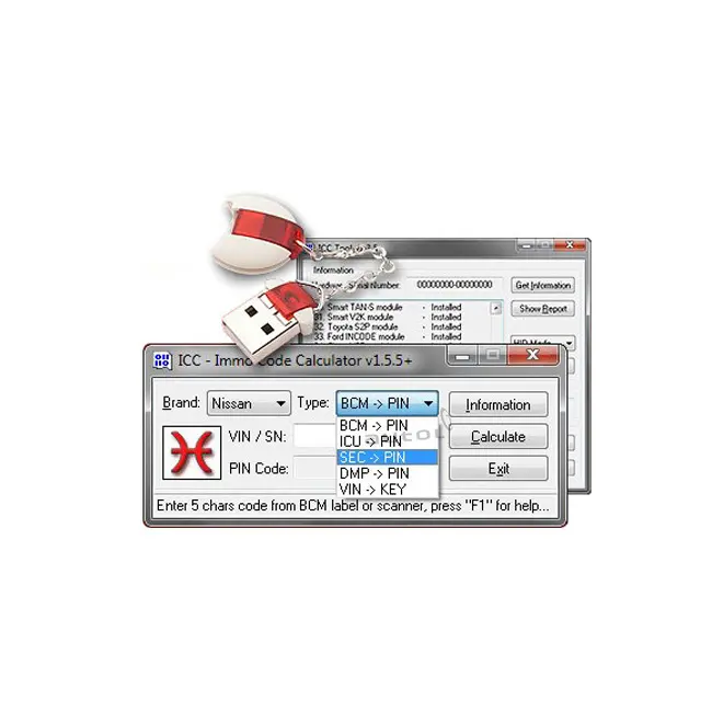 Originale ICC IMMO Calculator può calcolare 4 cifre del Codice PIN per NATS ( Anti Theft System)