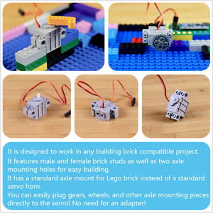 Servo de 270 grados compatible con ladrillo programable gris geek servo 270 con montaje de eje estándar y conector JST de 3 pines para Micro:bit - Product Image 2