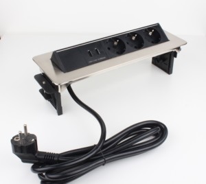 Multienchufes de escritorio eléctrico OEM con 3 salidas y cargador USB Enchufes montados al ras de mesa Enchufe emergente de escritorio - Product Image 3