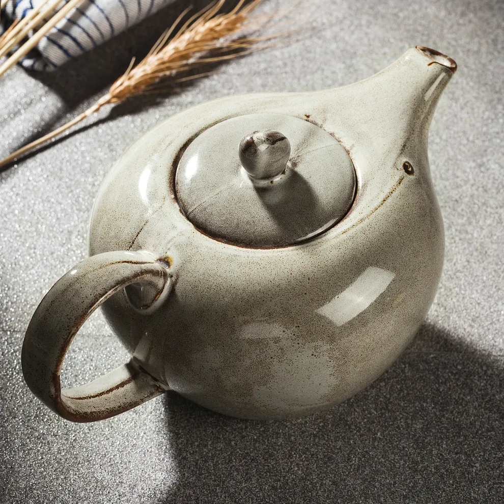 Factory Direct strong Yayu turkish coffee pot wholesale grey antique style arabic coffee pot dark gray for restaurant tea pot