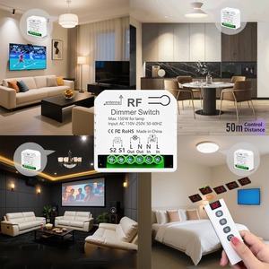RF 433 мГц AC110V 220V беспроводной переключатель яркости света Регулируемый 5 в 1 пульт дистанционного управления 2-сторонняя светодиодная галогенная лампа 10 ~ 150 Вт - Product Image 2