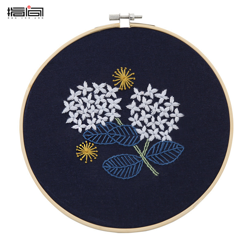Hanging painting purple osmanthus in bloom unfinished