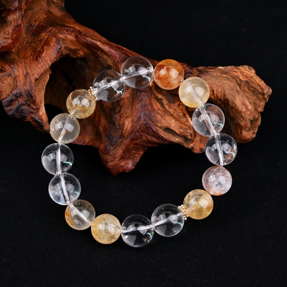 Bracelets en quartz clair et guérisseur doré