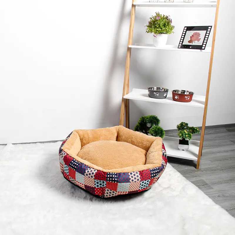 New Fashion Round Wasch bares Hunde bett für große mittelgroße kleine Hunde Camo Plüsch bett Haus körbe Matte Haustier betten für Hunde Katzen Haustier