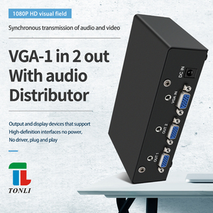 350MHz VGA and Audio <strong>Splitter</strong> 2port 1920*1440 1in 2output VGA <strong>Splitter</strong> 1x2 with Audio