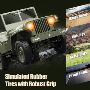 1:10 uzaktan kumandalı kamyon araç RC arabalar oyuncak Off-road araba modelleri askeri cipler çocuk için oyuncak Gitf - Product Image 3