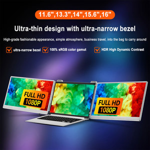 Portable 14-Inch Dual <strong>System</strong> Compatible IPS Wide Angle View <strong>Computer</strong> <strong>Monitor</strong> Triple Fold Notebook Expansion Screen - Product Image 4