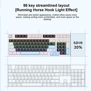 有线小批量彩色RGB键盘定制98键RGB电脑游戏机械键盘 - Product Image 3