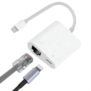 Ethernet LAN <strong>Network</strong> <strong>Adapter</strong> 8pin Apple to RJ45 <strong>Adapter</strong> 2 in 1 with Charge Port for IPhone/iPad/iPod - Product Image 1