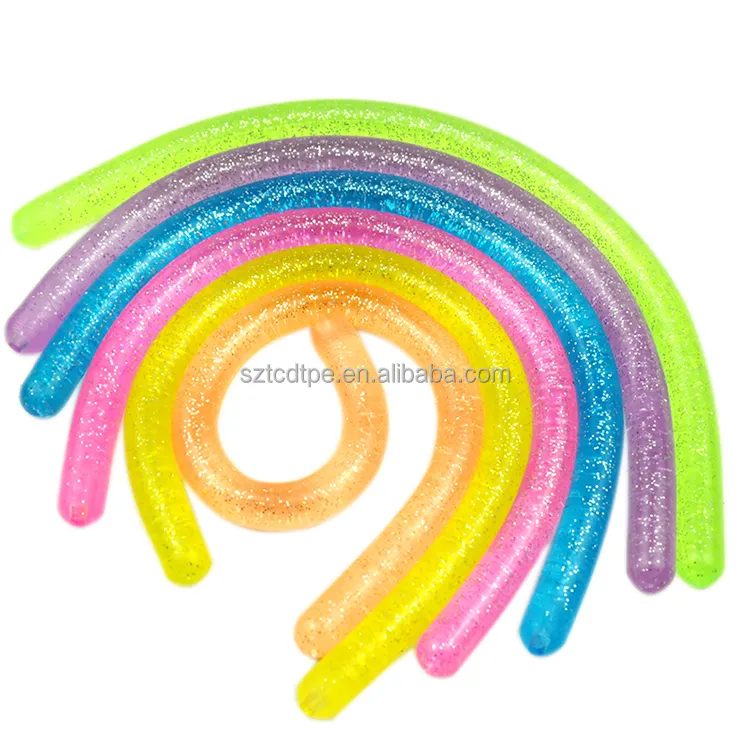 Enfants cadeau fête faveurs extensible gelée chaîne nouilles épais caoutchouc Fidget sensoriel jouets ensemble