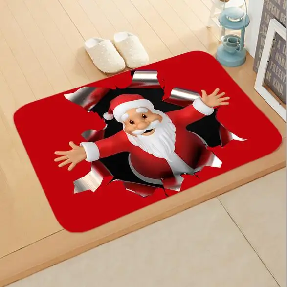 Noel ve yeni yıl kutlama Santa elk zemin mat yatak odası banyo ev su emici kaymaz ayak mat noel kapı ma