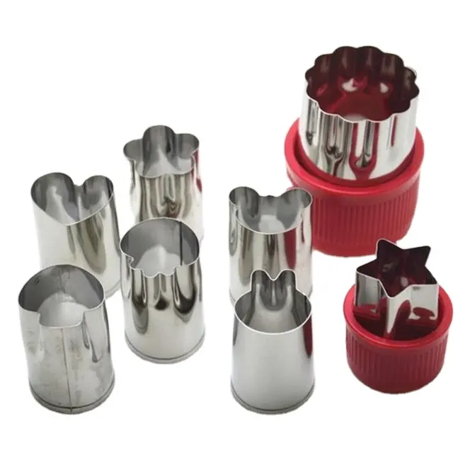 8 unids/set rompecabezas de acero inoxidable cortador de frutas y verduras herramientas de cocina molde en forma de flor galleta Fondant pastelería molde Accesorios