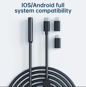 ソフトケーブルレンズ5Mボアスコープ検査カメラ (IOS Type-CおよびマイクロUSBプラグ用) (3 in 1) IP67パイプ検査用防水 - Product Image 5