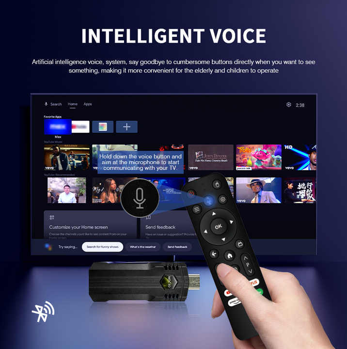 Dongle TV portabel Android 4K MX10 X1, 4K RAM 2GB ROM 16GB stik TV IPTV kotak TV pintar 4K tongkat api