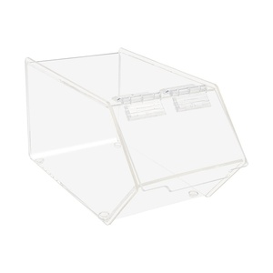 Stackable Acrylic kẹo thùng trong suốt lucite Ice Cream toppings bagel Nuts Thùng Lưu Trữ caddys với Flip-Top Nắp - Product Image 2