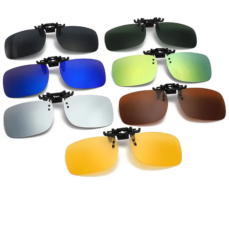 Gafas de sol polarizadas para conducción Unisex, Clips de protección UV400, cuadradas, con Clip