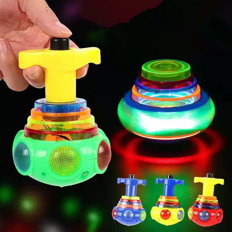 Gift Toy Luminous Rotary Top brinquedos Spinning Spin Brinquedos LED Piscando Gyro Peg Tops Glow in The Dark Party Favors