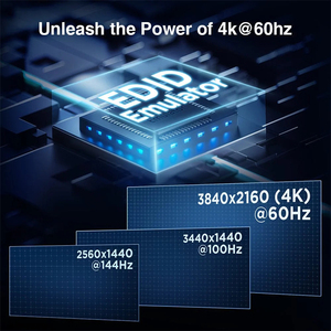 TESmart 4端口三监视器KVM开关HDMI 4K 60Hz，带USB 3.0集线器耳机音频和麦克风局域网端口液晶KVM开关 - Product Image 4